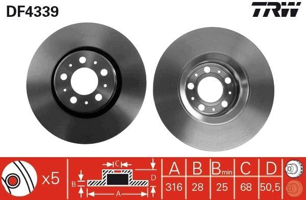 ON FREN DISK AYNA VOLVO S60 I 2.0 T -2.4 00>10 V70 II 2.4 05>08 XC90 I D3 / D5 09>14