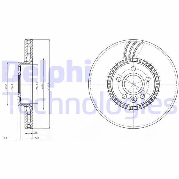 ON FREN DISK AYNA VOLVO S60 I 2.0 T -2.4 00>10 V70 II 2.4 05>08 XC90 I D3 / D5 09>14