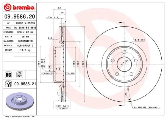 ON FREN DİSKİ FOCUS II 09>11 2.5 RS DURATEC 20V