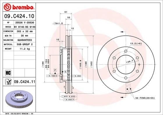 ON FREN DISKI FORD RANGER TKE 2.2-3.2 11> MAZDA BT 50 2.2TDCI 12 />