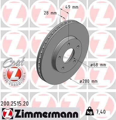 ÖN FREN DİSKİ HAVA KANALLI - KAPLAMALI NISSAN X-TRAIL 2.0L QR20 T30 01-07 / MAXIMA 2.0L VQ20DE V6 A33 01-> / PRIMERA 1.6L 2.0L QG16 QR20 P12 02-> 280 çap x 5 bijon - Adet disk fiyatıdır