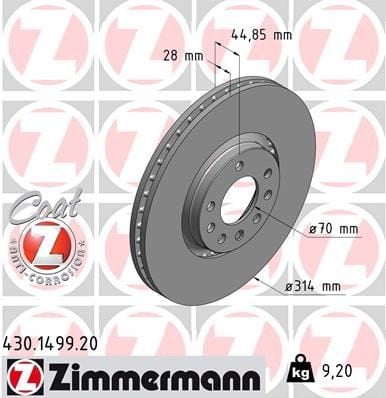 ÖN FREN DİSKİ OPEL VECTRA C 2.8-3.0 03>08 314x45x7 HAVALI