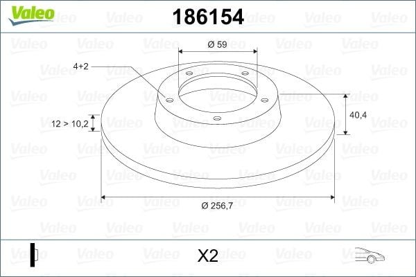 ON FREN DISKI TEMPRA-TIPO-MAREA-BRAVA-BRAVO 96> ALFA ROMEO 145-146 LANCIA DELTA-YPSILON 257x12x4DL