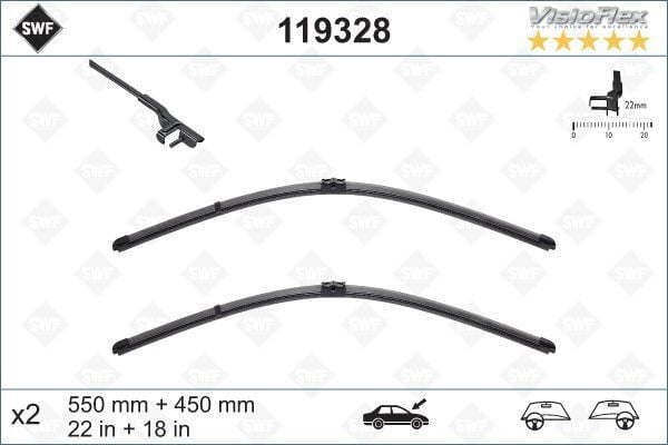 ÖN SİLECEK SÜPÜRGE TAKIMI ASTRA H 04 > 55 45cm X2 FLATBLADE-MUZ TİPİ-SWF MERCEDES GLK-CLASS X204 0 8>15