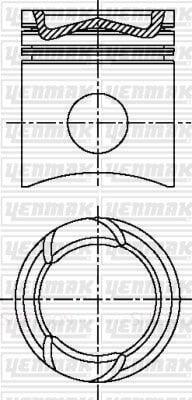 PISTON SEGMAN Q127.0MM STD -SCANIA-DS14.09