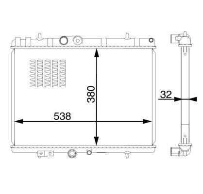 RADYATÖR 307-407-C4-C5-BERLINGO-PARTNER1.6-1.8-2.0 HDİ AC KLİMASIZ MEK 380x552x26