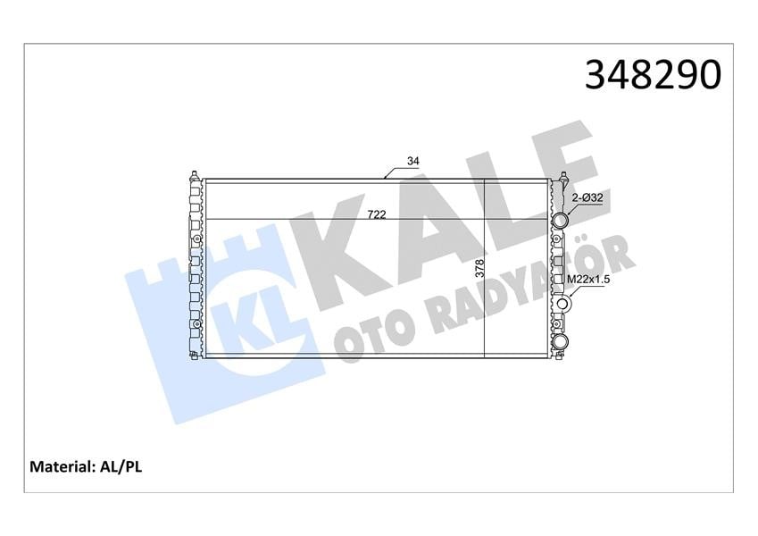 RADYATÖR AL/MKNK PASSAT IV 1.6i CL/GL 1.8i/2.0/2.8 VR6 MT