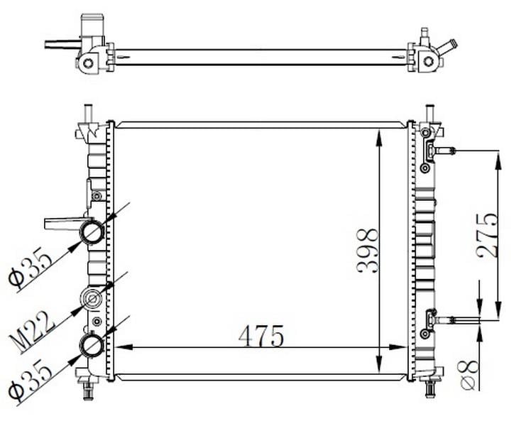 RADYATÖR BRAVA-BRAVO MAREA 1.6 16V 96-02 AC Otom. 475x395x22