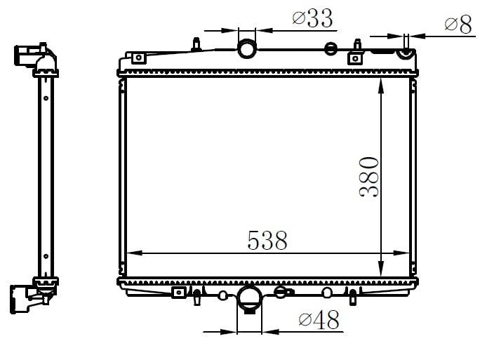 RADYATÖR BRAZİNG 406 99-04 C5 01-04 2.0HDI-2.0 16V AC /- MEK 538x380x22
