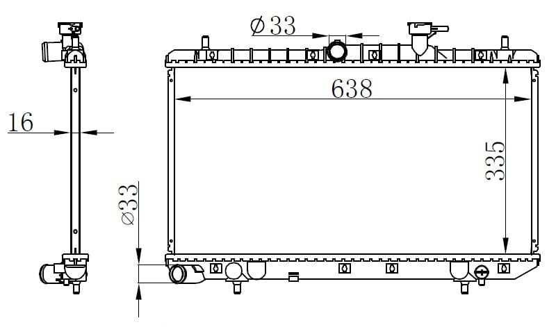 RADYATÖR BRAZİNG ACCENT II ADMIRE 1.6I 00-05 AC KLİMASIZ MEK OTOM 335x638x16