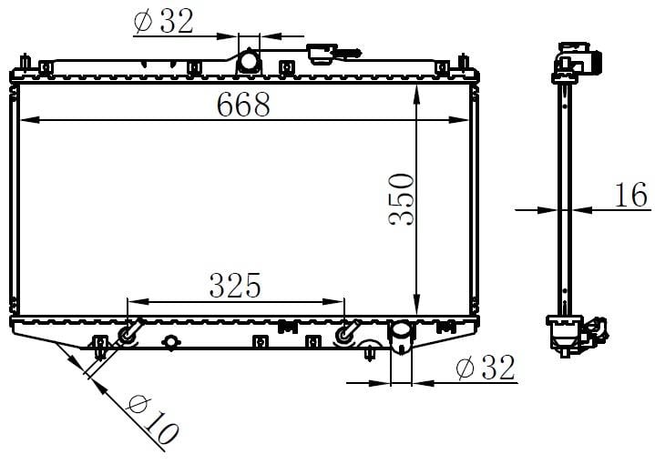 RADYATÖR BRAZİNG ACCORD 1.6-1.8-2.0 98 > 350x678x16