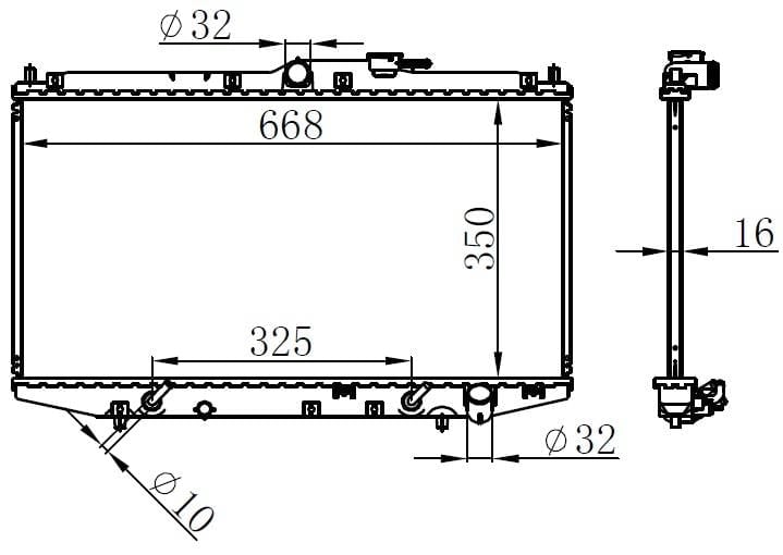 RADYATÖR BRAZİNG ACCORD 1.6-1.8-2.0 98 > 350x678x16