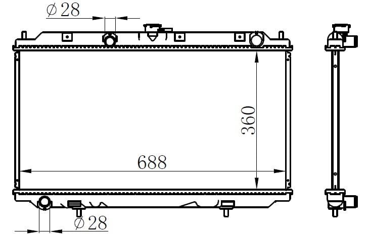 RADYATÖR BRAZİNG ALMERA 00> 1.5-PRIMERA P12 02> AC KLİMASIZ MEKANİK 360x698x169
