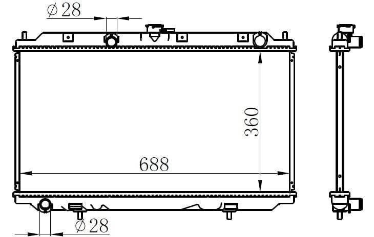 RADYATÖR BRAZİNG ALMERA 00> 1.5-PRIMERA P12 02> AC KLİMASIZ MEKANİK 360x698x169