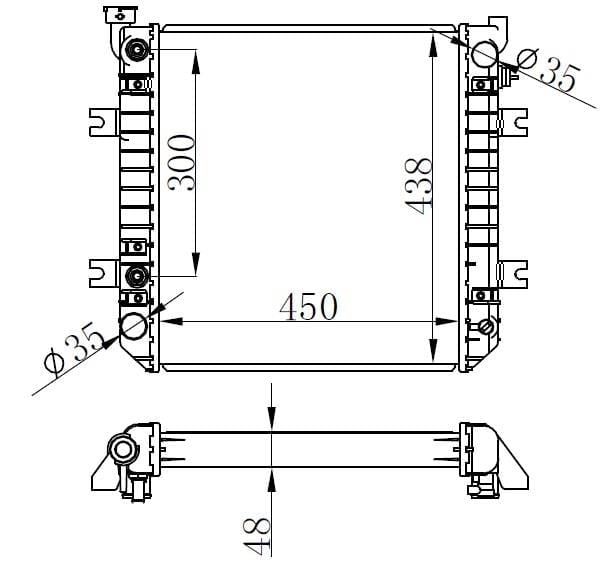 RADYATOR BRAZİNG A/M 450X438X48 FORKLİFT