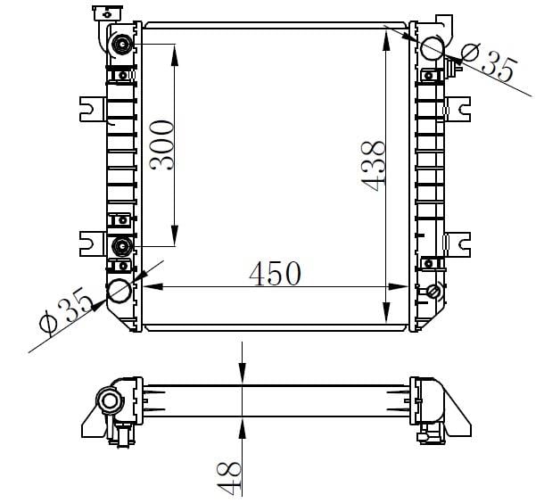 RADYATOR BRAZİNG A/M 450X438X48 FORKLİFT