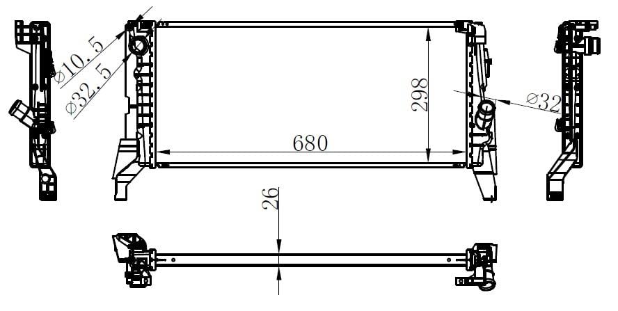 RADYATOR BRAZİNG A/M 680X298X26 2 F45 2014 /X1 F48 2015 /MİNİ ONE 2015 /COOPER 2014 69711