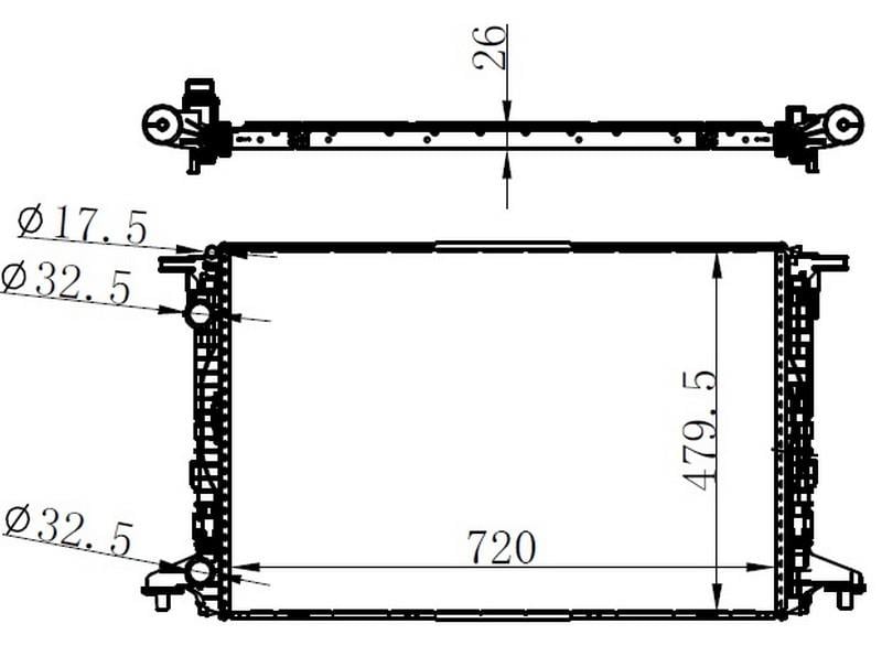 RADYATOR BRAZİNG A/M 720X480X26 A4-A5-Q5 1.4TFSI/2.0TDI 2.0TFSI 2015 606573-80A121251C