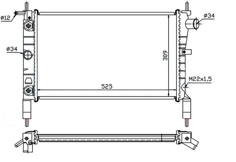 RADYATÖR BRAZİNG ASTRA F 93-98 1.4I-1.6I-2.0I KLİMASIZ MEK OTOM 538x368x26