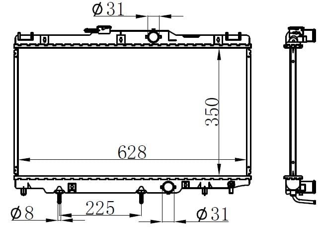 RADYATOR BRAZİNG AT 347X628X16 COROLLA E11 1997