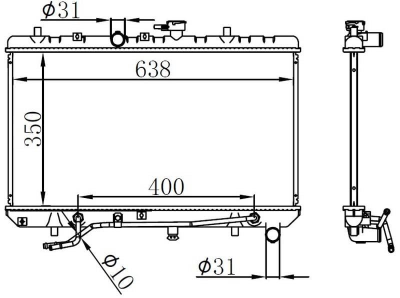 RADYATOR BRAZİNG AT 350X638X26 RİO I 1.3İ/1.5İ 2000 66663