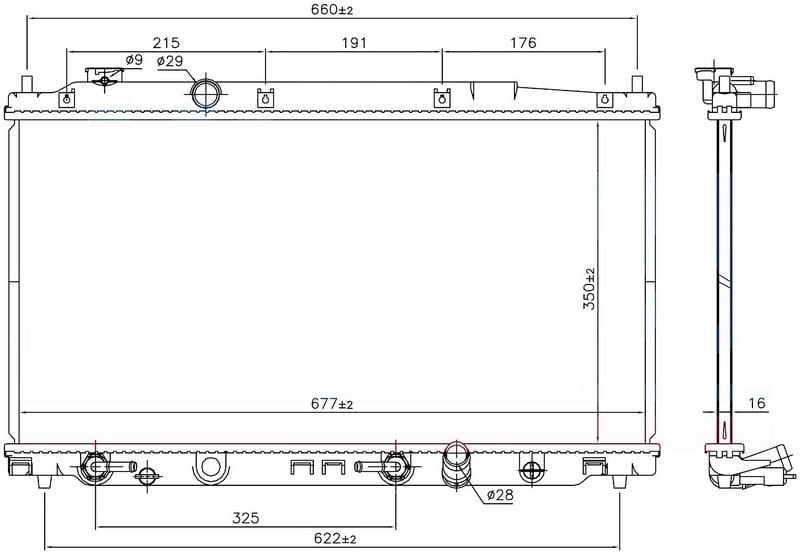 RADYATOR BRAZİNG AT 350X677X16 JAZZ 1.3İ/1.5İ 2009 681374
