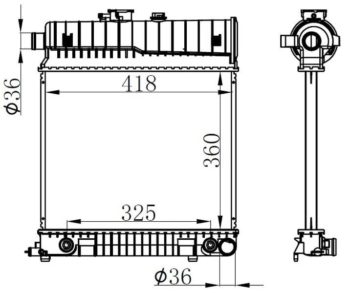 RADYATOR BRAZİNG AT 360X418X26 C-CLASS W202 C180 93- 62708A