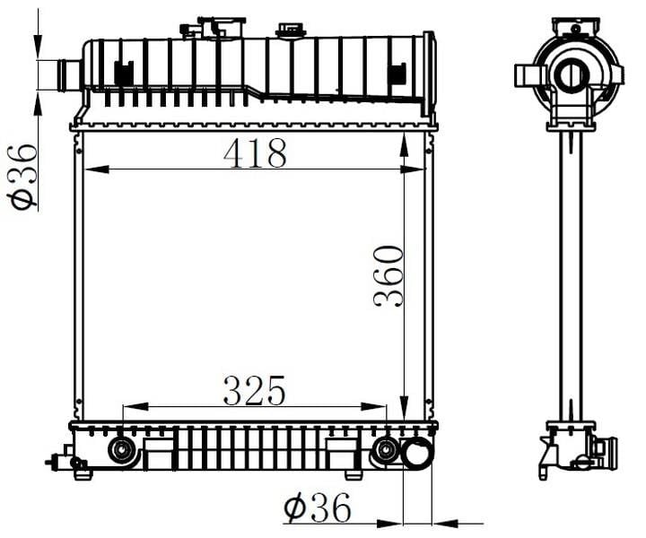 RADYATOR BRAZİNG AT 360X418X26 C-CLASS W202 C180 93- 62708A