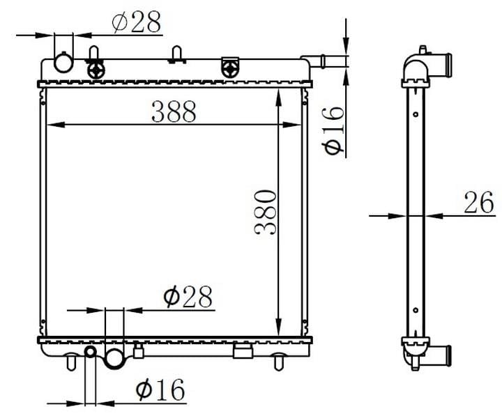 RADYATOR BRAZİNG AT 380X388X26 C3 1.4İ 02 61279