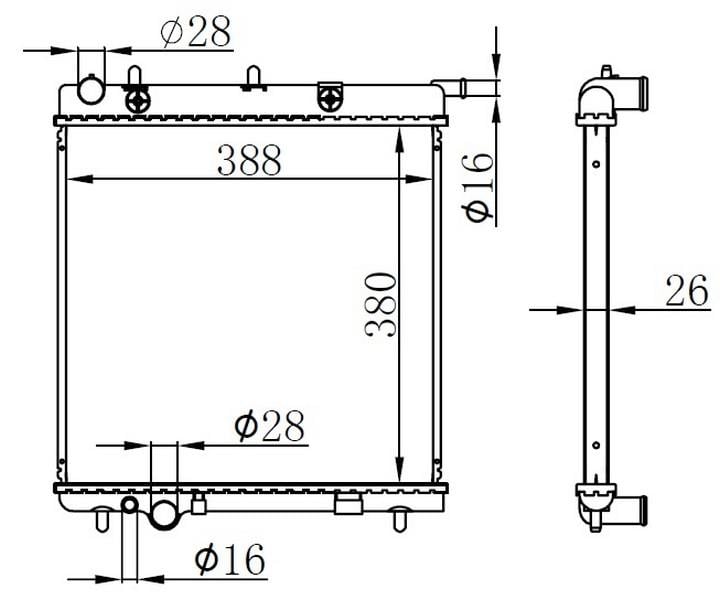 RADYATOR BRAZİNG AT 380X388X26 C3 1.4İ 02 61279