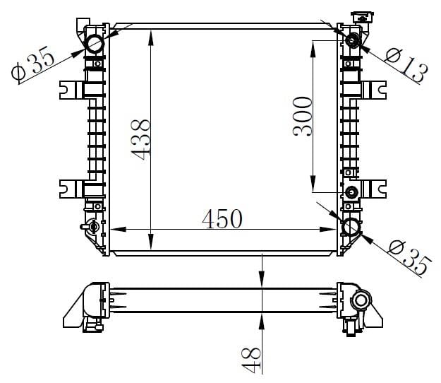 RADYATOR BRAZİNG AT 450X438X48 FORKLİFT