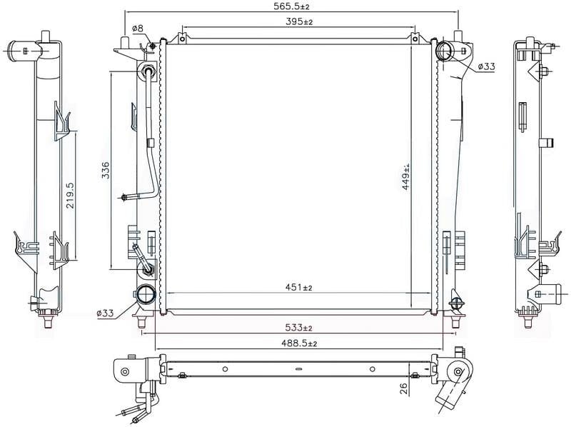 RADYATOR BRAZİNG AT 450X448X26 İ30 1.6 CRDİ 2007 67078
