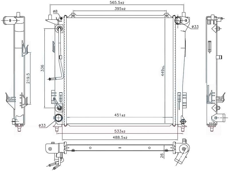 RADYATOR BRAZİNG AT 450X448X26 İ30 1.6 CRDİ 2007 67078