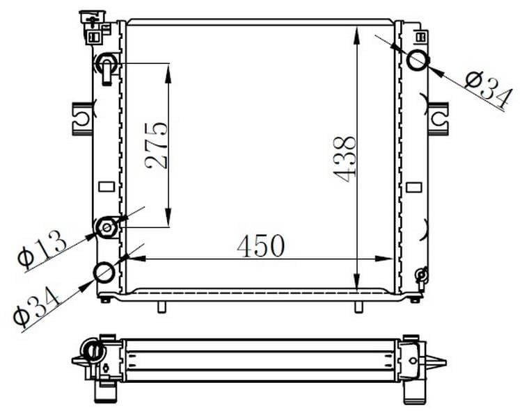 RADYATOR BRAZİNG AT 450X448X48 FORKLİFT