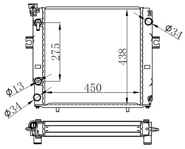 RADYATOR BRAZİNG AT 450X448X48 FORKLİFT