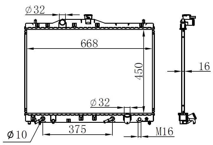RADYATOR BRAZİNG AT 450X678X16 LEGEND 3.5İ 1996 68116
