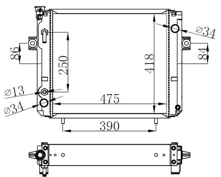 RADYATOR BRAZİNG AT 475X418X48 FORKLİFT