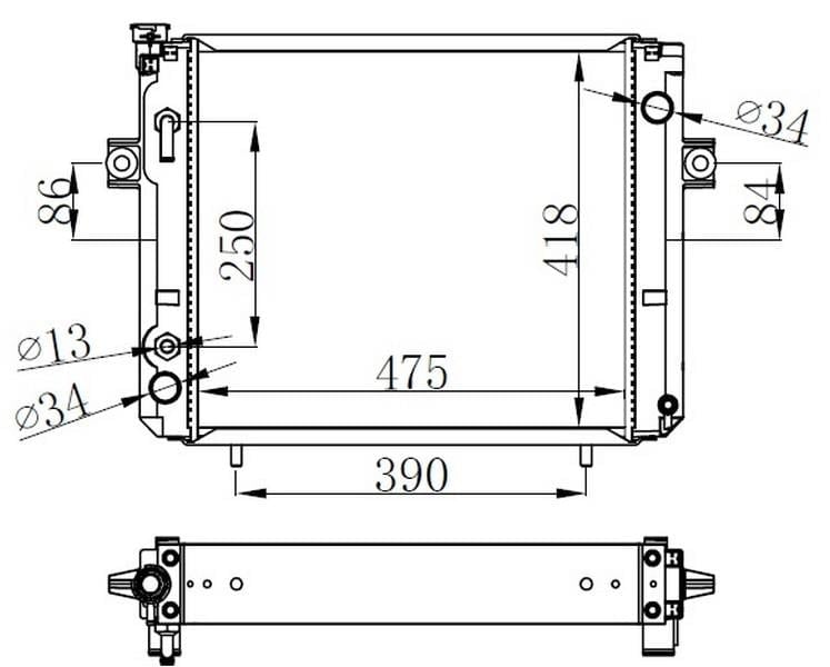RADYATOR BRAZİNG AT 475X418X48 FORKLİFT