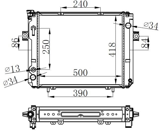 RADYATOR BRAZİNG AT 500X418X48 FORKLİFT