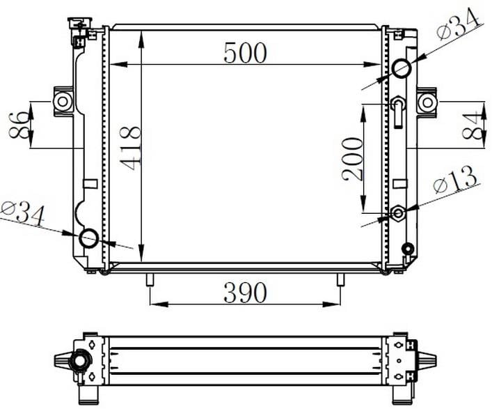 RADYATOR BRAZİNG AT 500X418X48 FORKLİFT