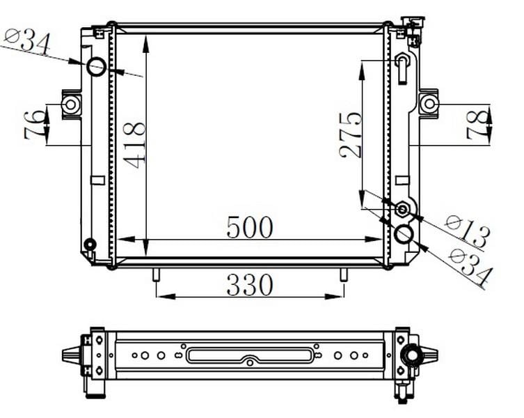 RADYATOR BRAZİNG AT 500X418X48 FORKLİFT