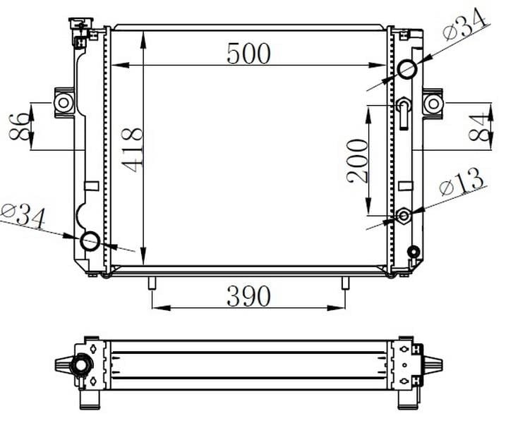 RADYATOR BRAZİNG AT 500X418X48 FORKLİFT