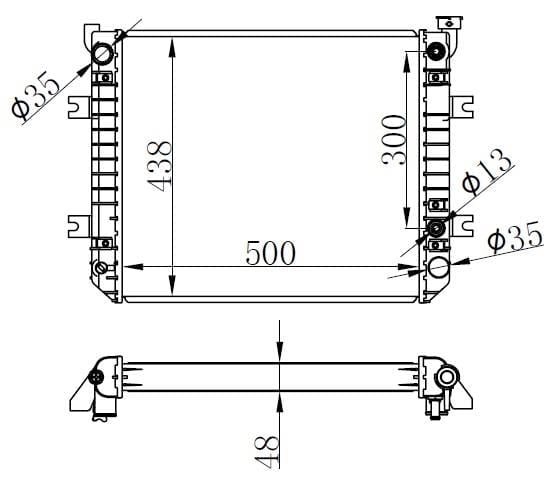 RADYATOR BRAZİNG AT 500X438X48 FORKLİFT