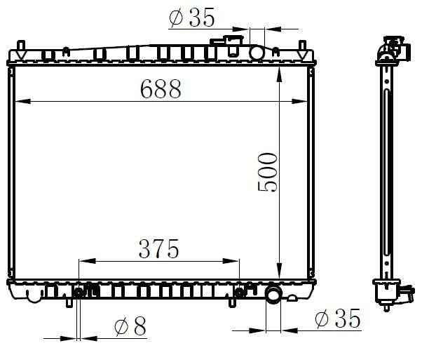 RADYATOR BRAZİNG AT 500X688X26 PATHFİNDER 3.3İ 1997 62916-214600W510
