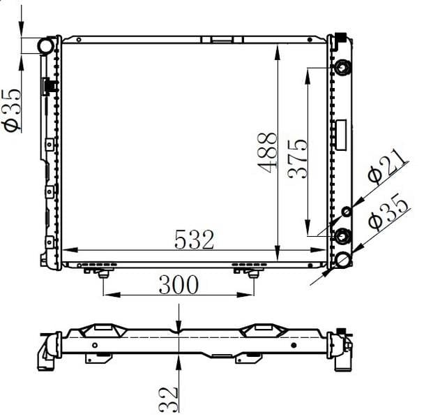 RADYATOR BRAZİNG AT 532X488X32 E-CLASS W124 200 D 84- 62698A