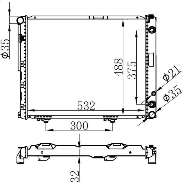 RADYATOR BRAZİNG AT 532X488X32 E-CLASS W124 200 D 84- 62698A