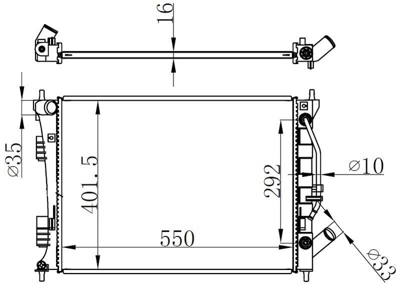 RADYATOR BRAZİNG AT 550X401X16 İ30 1.6 GDI 12 675014