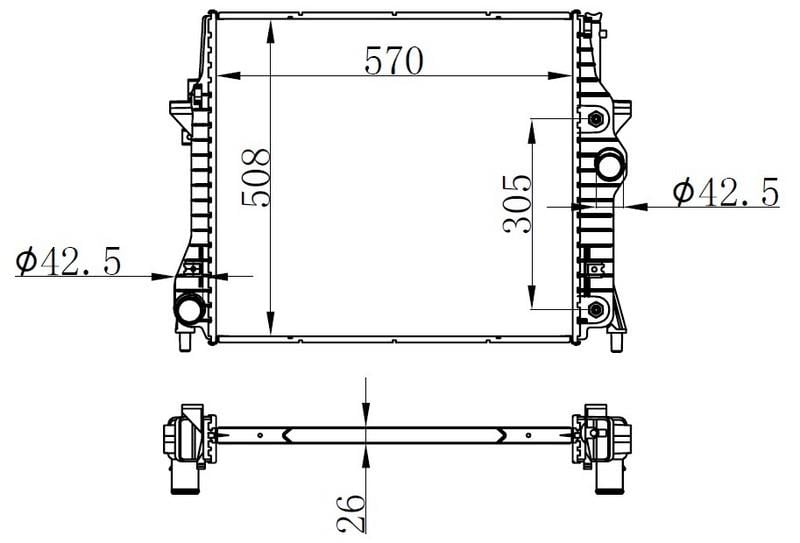 RADYATOR BRAZİNG AT 570X508X26 JAGUAR STYPE V6 3.0 66708