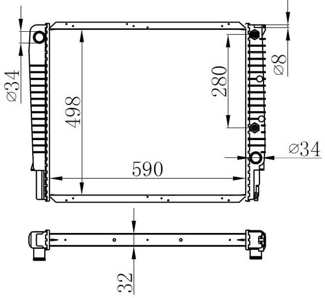 RADYATOR BRAZİNG AT 590X498X32 960 2.4İ 90 65530A