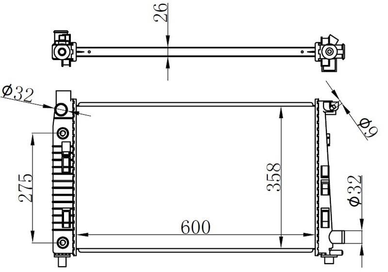 RADYATOR BRAZİNG AT 600X358X26 A-CLASS W168 A140/160 CDI 97- 62781A